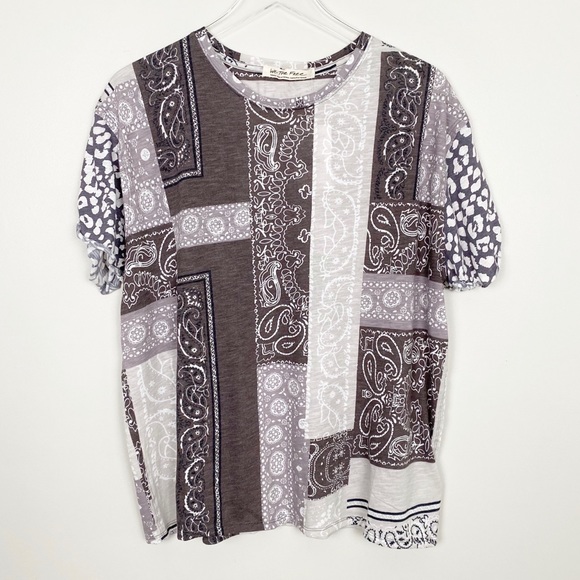 FREE PEOPLE Clarity Graphic Print Tee S Bandana - Picture 2 of 6